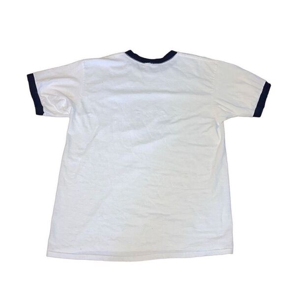 Vtg Y2K MLB Milwaukee Brewers Logo Short Sleeve Graphic Ringer Baseball T Shirt - Picture 3 of 5